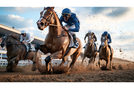 Close-up of a horse race with, a Sports & Recreation Photo by Sergey Kotenev