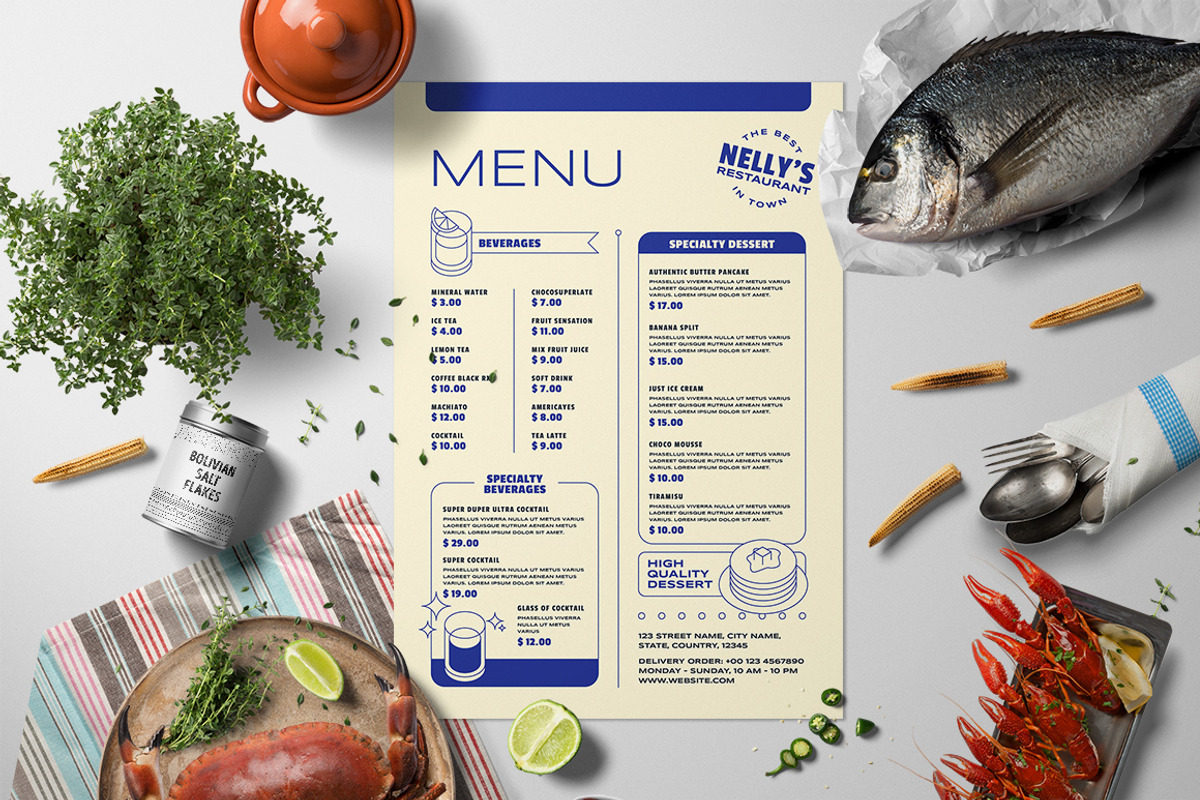 Vintage Food Menu, a Flyer Template by The Good Store (Photo 4 of 5)