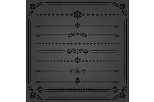 Vintage Big Set of Horizonyal Vector, a Decorative Illustration by FineArtStudio