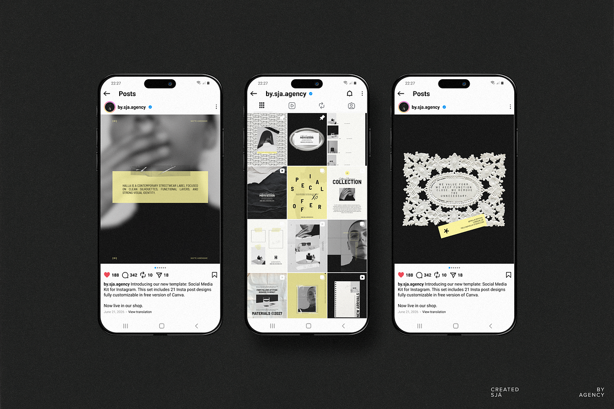 HALLA • Instagram Post Templates, a Social Media Template by Sjá Agency (Photo 3 of 8)