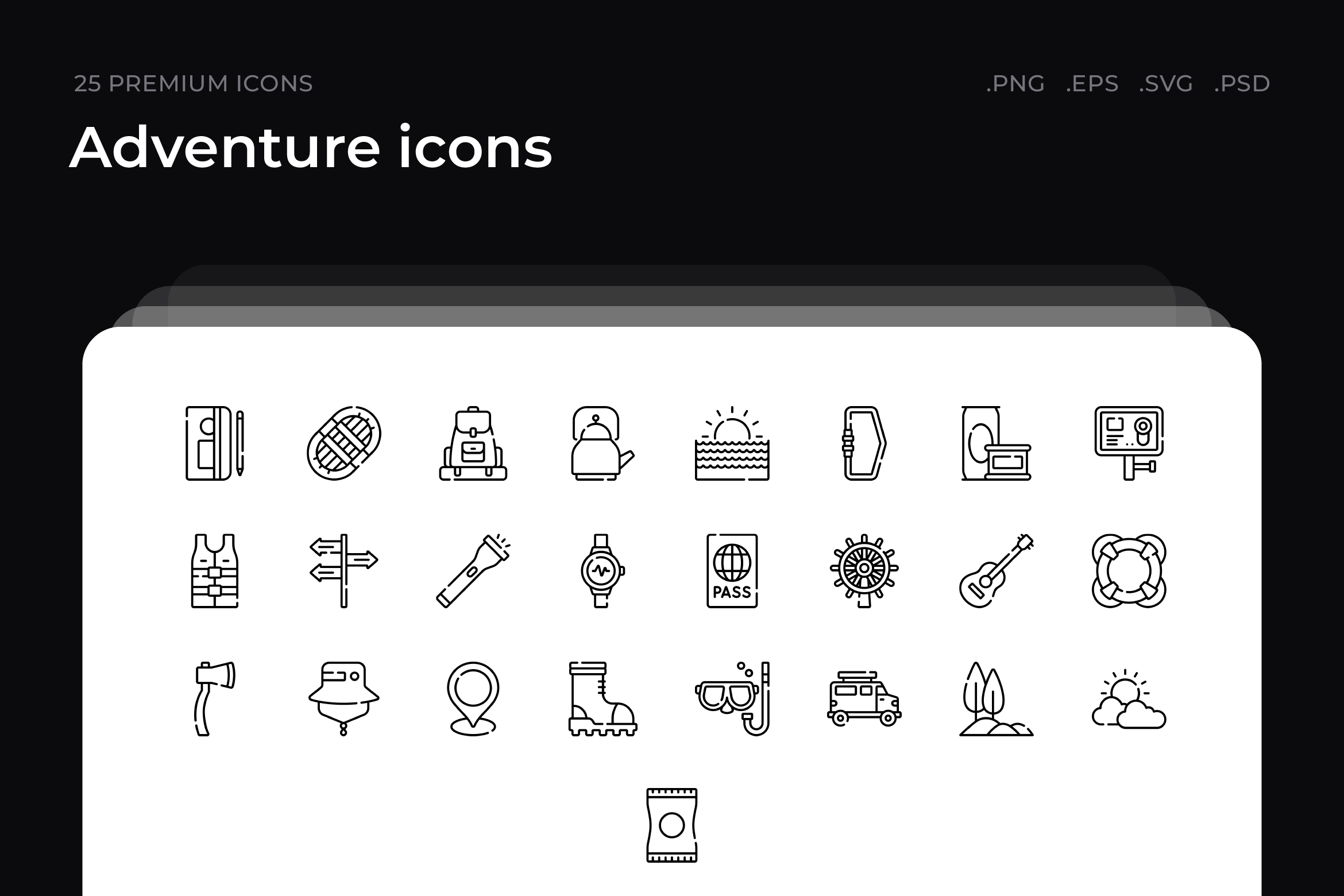 Adventure icons, an Outline Icon by Wencory