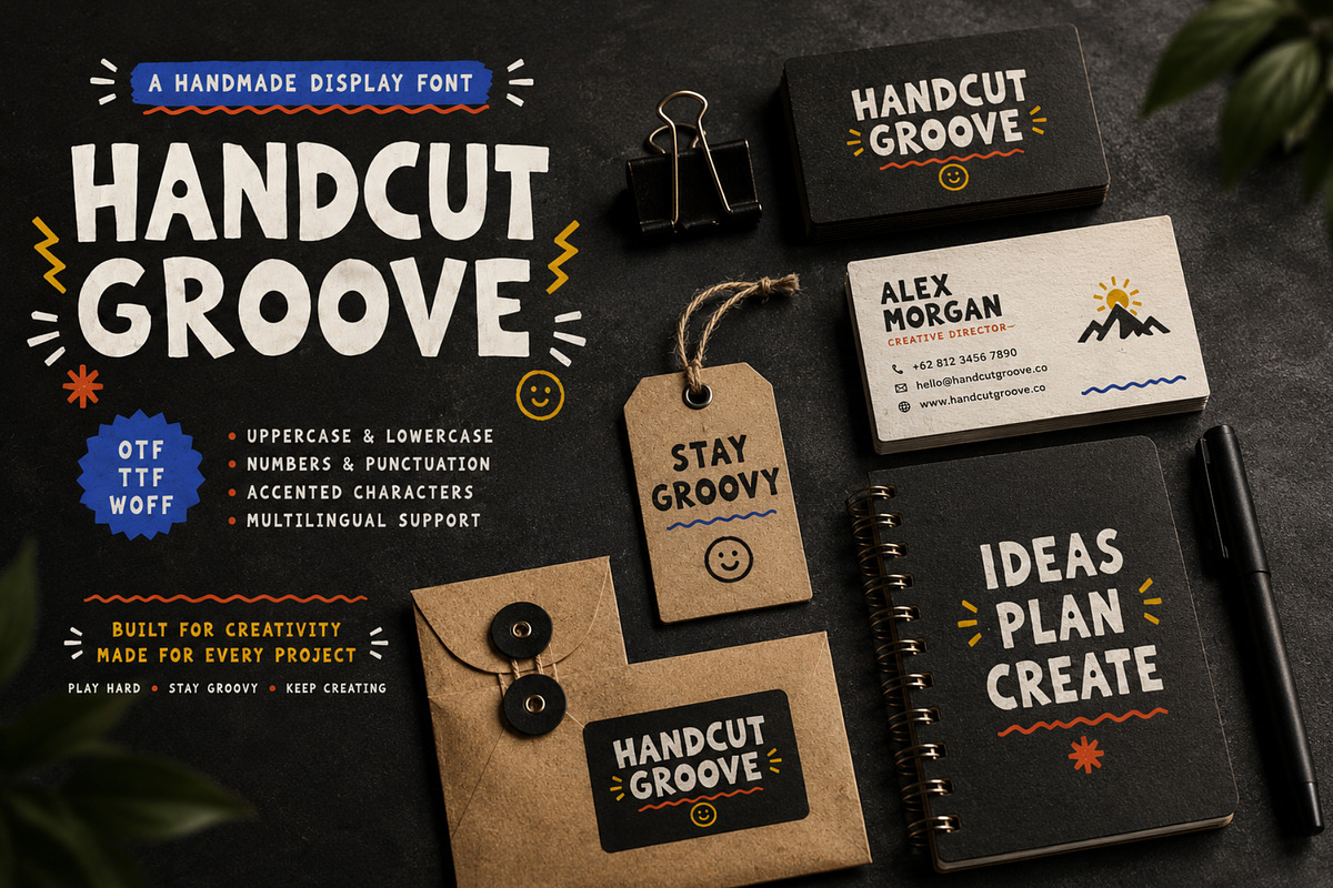 Handcut Groove, a Sans Serif Font by LetterStock (Photo 6 of 7)