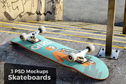 3 skateboard mockups, a Product Mockup by Egor Shkolnikov (Thumbnail 1 of 10)
