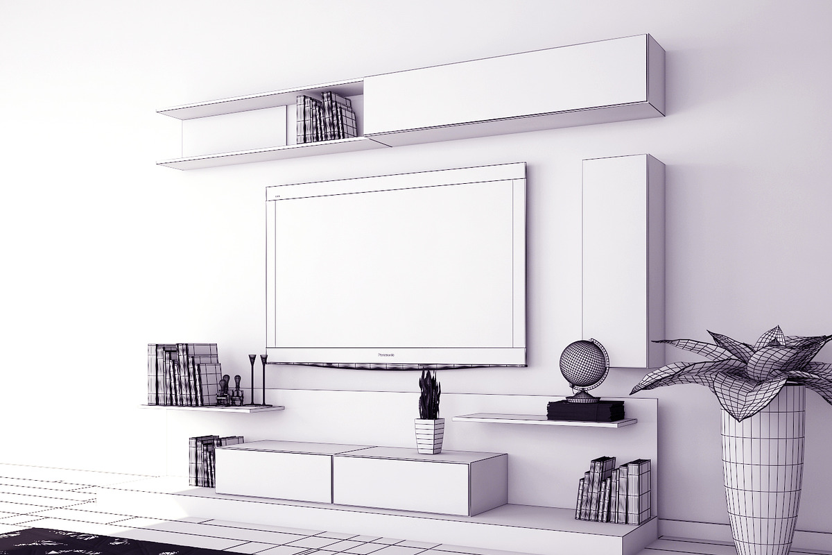 Modern Tv-Unit Design 3D Model, a Furniture 3D Model by IsraaDesigns (Photo 4 of 4)