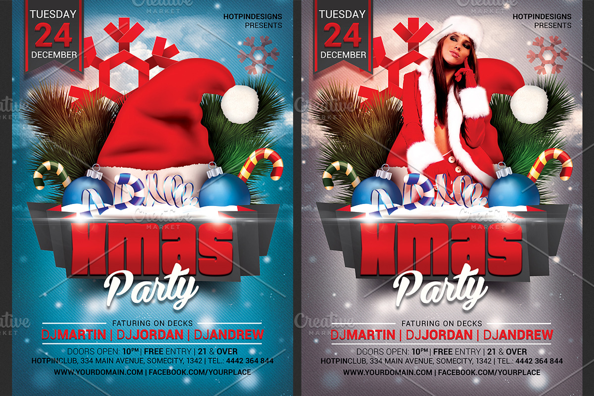 Christmas Party Flyer Template, a Flyer Template by Hotpin (Photo 2 of 2)