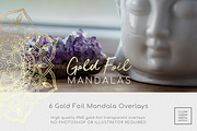 6 Gold Foil Mandala Overlays, a Graphic by Illumineer Media & Design (Thumbnail 1 of 4)