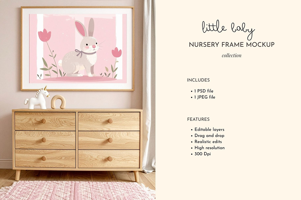 Girls Bedroom Frame Mockup, a Household Mockup by Coco & Cub Studio (Photo 2 of 5)