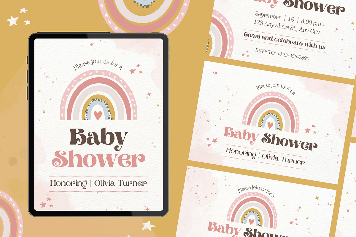 Baby Shower Canva Invitation, a Design Template by TemplateCastleStore (Photo 5 of 6)