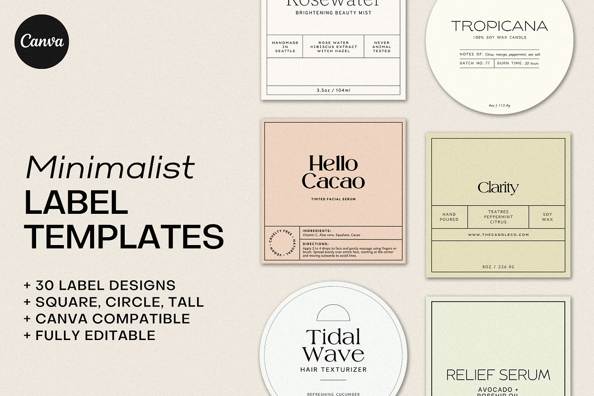 Minimalist Label Templates, a Templates & Theme by denofdreamers (Photo 1 of 8)