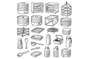 Food Dehydrator and Kitchen Tools, an Object Graphic by nikagraphic
