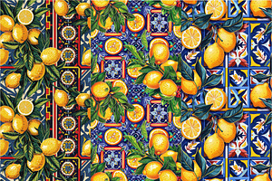 10 Bold Lemons Seamless Patterns