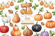 Fall Pumpkin Clipart PNG, an Object Illustration by MockupWizard (Thumbnail 1 of 5)