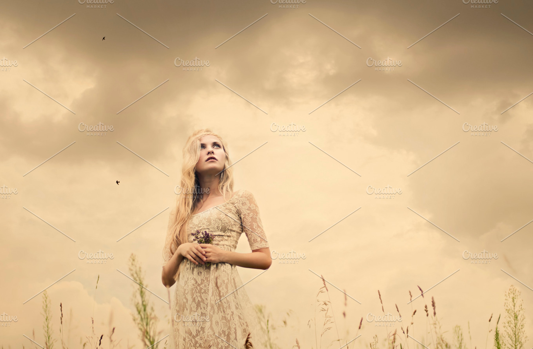 Hippie girl in the field featuring girl, female, and young, a Beauty & Fashion Photo by Aleshyn Andrei