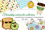 Cute Food Friends Clipart, a Food Illustration by ZabolotnaArt (Thumbnail 1 of 7)