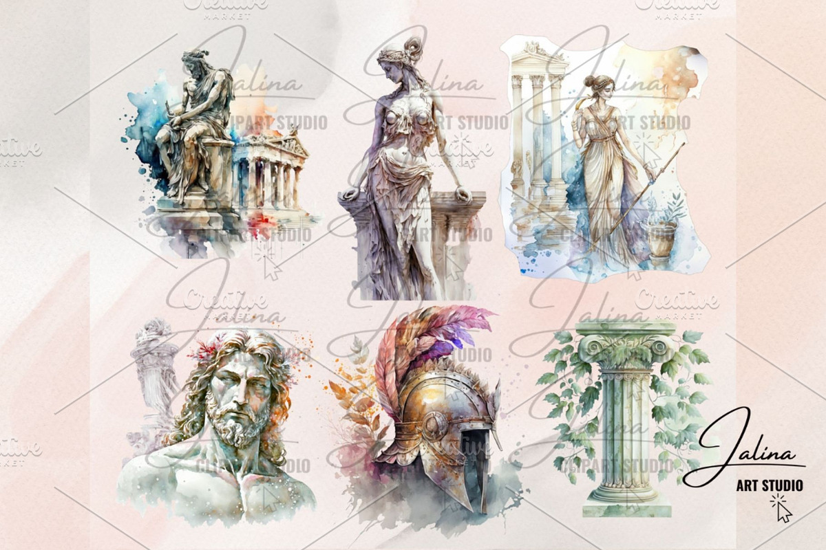 Greek Mythology Clipart PNG Bundle, an Illustration by Jalina Clipart Studio (Photo 5 of 9)
