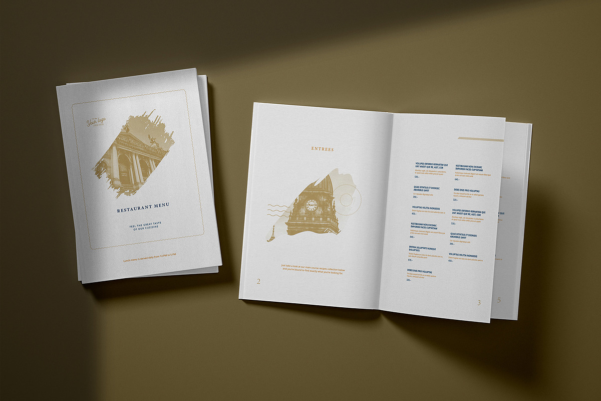 Clean Artistic Restaurant Menu, a Brochure Template by Grafvish (Photo 1 of 3)