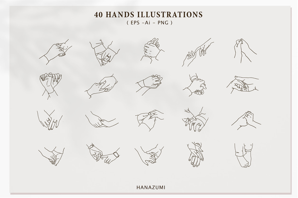 Couple Holding Hands Bundle Set, an Illustration by Hanazumi (Photo 5 of 6)