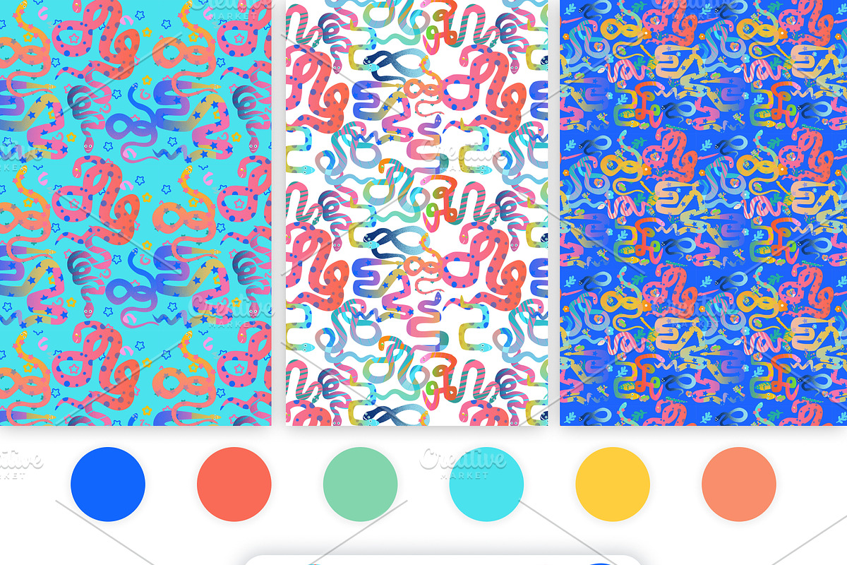 Snake pattern 100 ELEMEMENTS, a Pattern Graphic by Lineli (Photo 10 of 11)