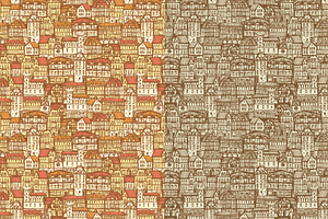 Medieval City Seamless Patterns 1