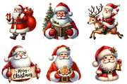 Christmas Santa Claus Bundle Clipart, an Illustration by DreamArtGraphic (Thumbnail 3 of 4)