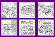 Truck Coloring Pages Bundle, an Object Illustration by BerryPieArt (Thumbnail 3 of 3)