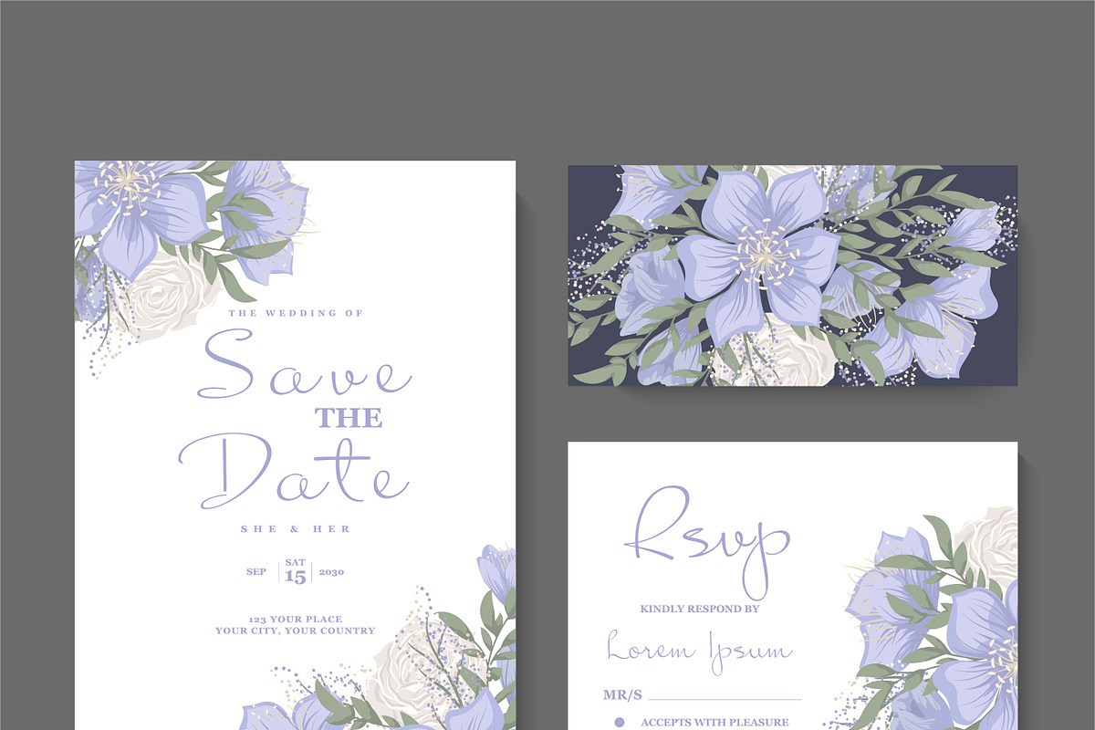 Flower designs border set, an Invitation Template by Doodle_flower