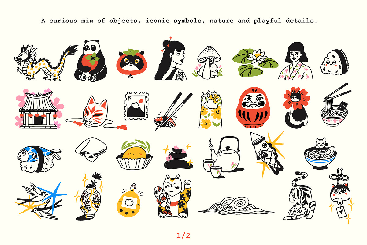 Wonders of Asia: 55 illustrations, an Object Illustration by Olly Kava (Photo 3 of 9)
