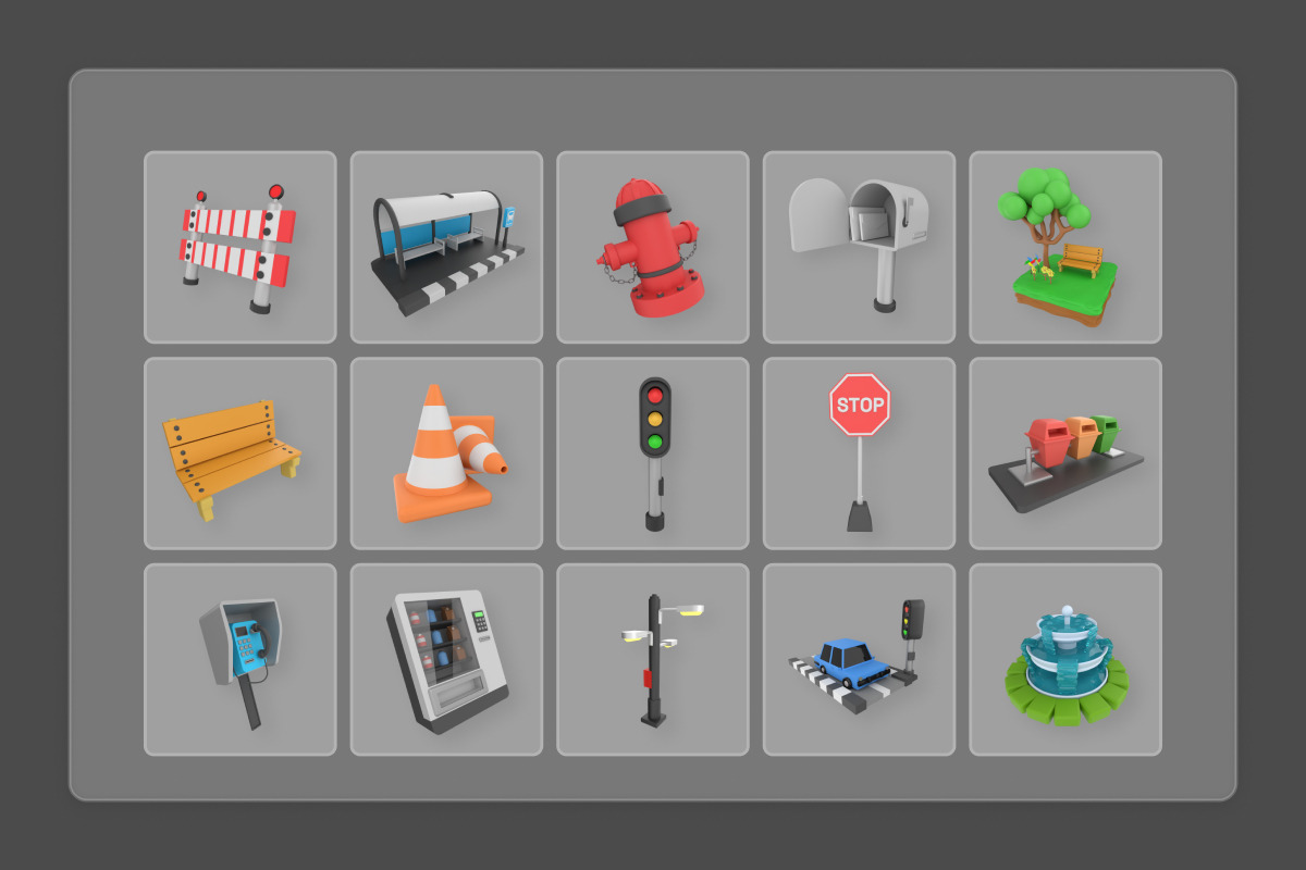Metrix - Urban Props 3D Icons, an Object Illustration by twinstd (Photo 6 of 6)