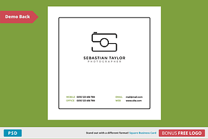 S - Square Business Card Template