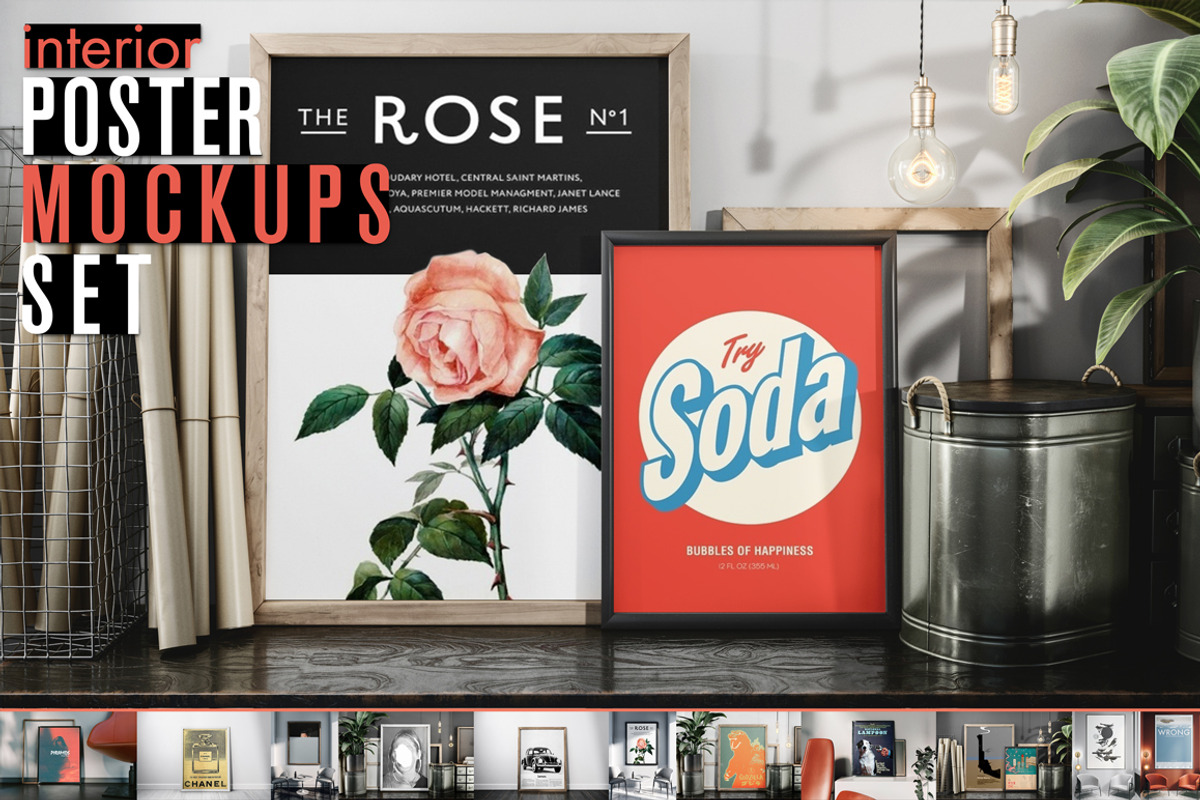 Interior Poster Mockups set vol.2, a Print Template by As Good As Possible