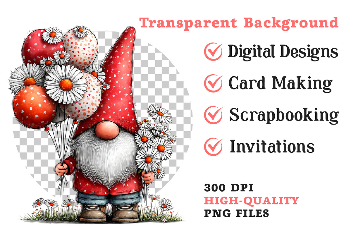 Spring Gnome Whimsical Clipart, an Illustration by Dream Creation (Photo 8 of 8)