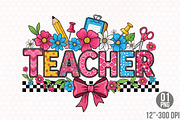 Teacher  Bow Watercolor PNG, an Illustration by Designking (Thumbnail 1 of 4)