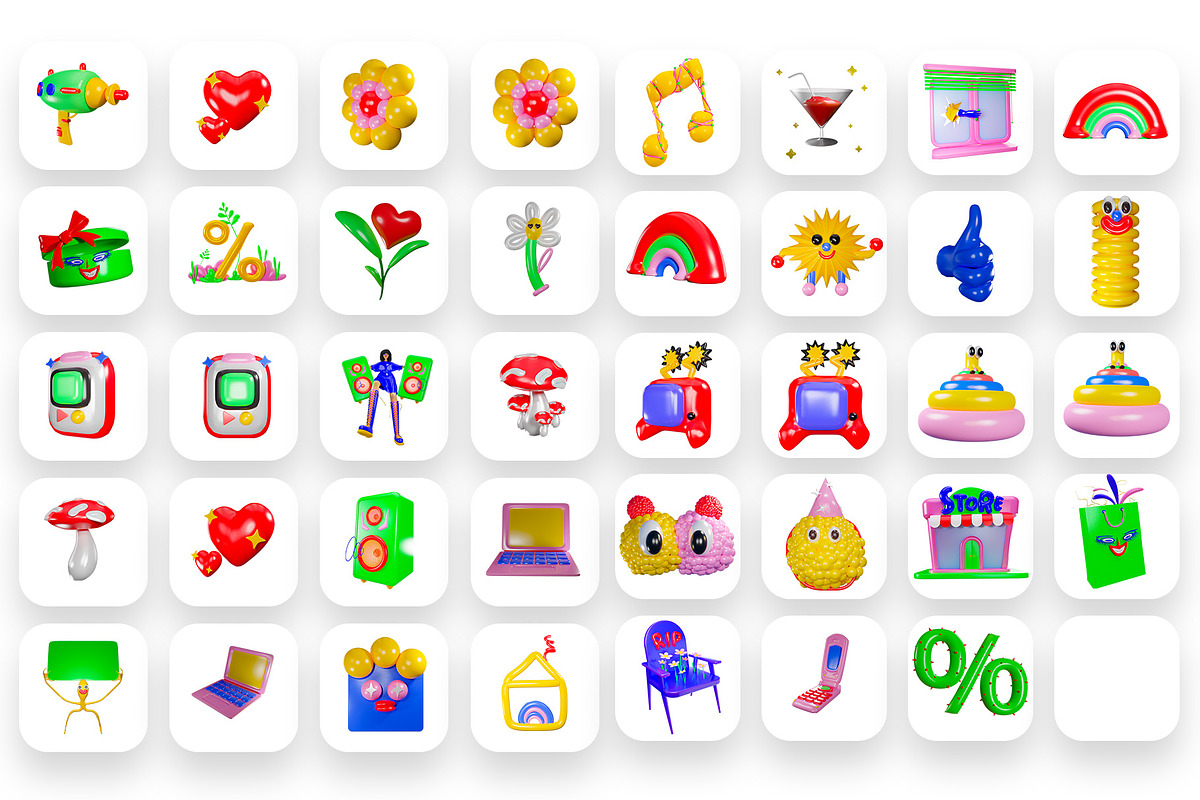 Colorful and Super Cute Objects, an Object Graphic by Dirtybarn (Photo 4 of 4)