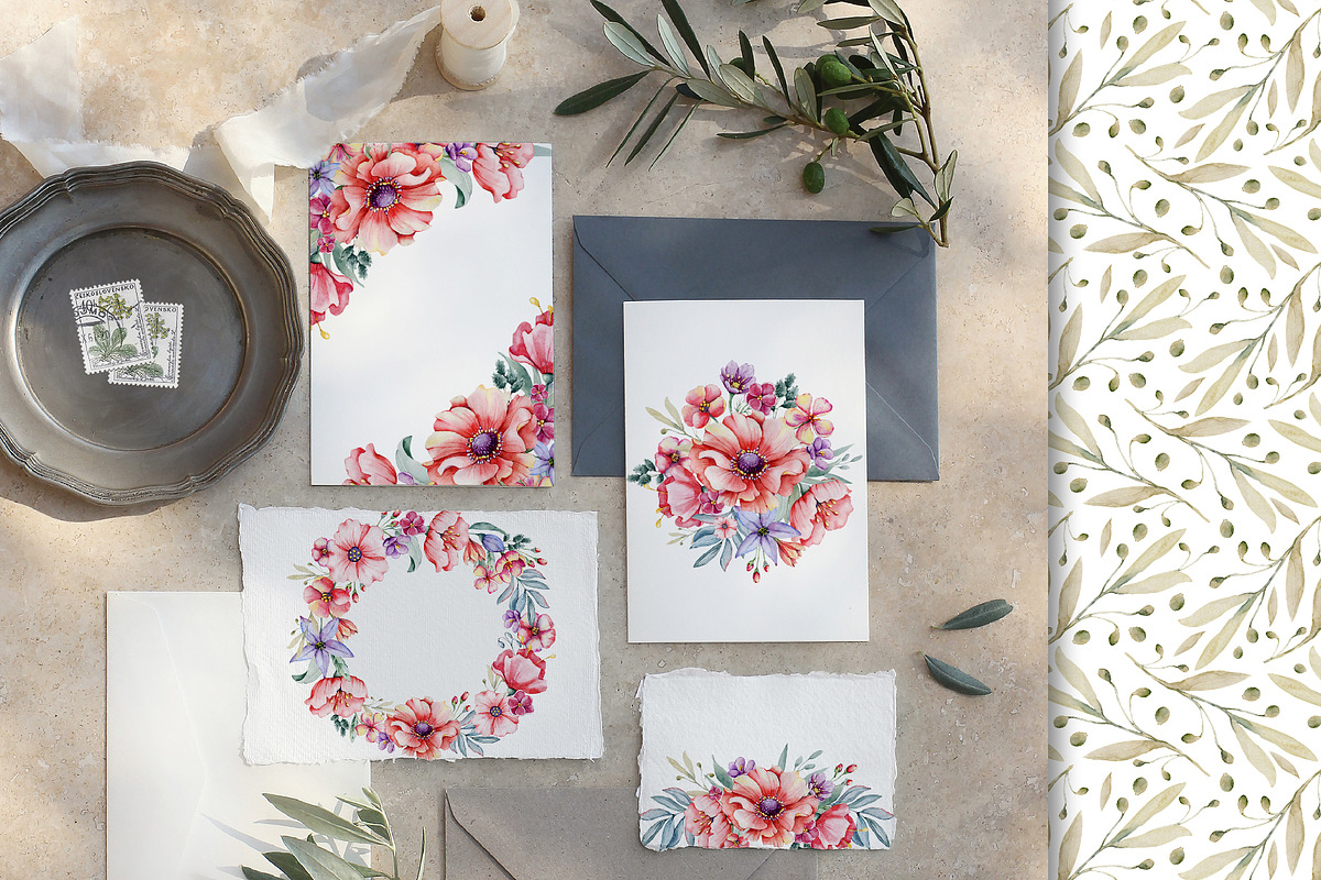 Watercolor wildflowers set, an Illustration by Artmanata (Photo 15 of 26)