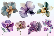 Watercolor Orchid Flowers Clipart, a Graphic by CitraGraphics (Thumbnail 2 of 4)