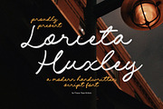 Lorieta Huxley Font, a Script Font by Timurtype (Thumbnail 1 of 7)