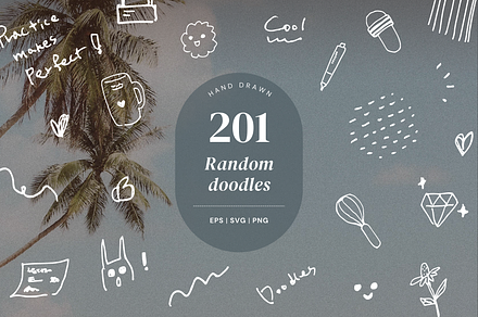 201 Freehand random doodles
