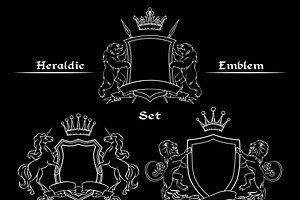 Heraldic Logo Signs Set