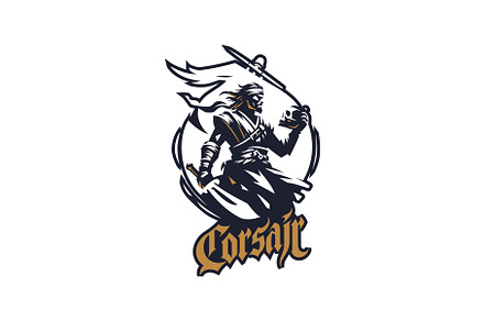 lustrate a emblem-style pirate ship