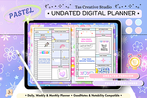 Starlight Digital Planner, a Stationery Template by Tas Creative Studio