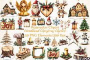 Woodland Christmas Clipart, an Illustration by DreamCafeArt (Thumbnail 1 of 7)