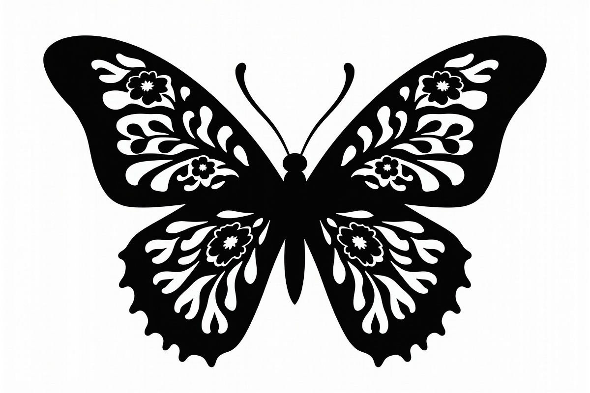 Flying Butterfly Vector Silhouette, an Illustration by Amazin_art (Photo 14 of 21)
