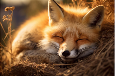 Sleeping wild fox. Generate Ai, an Animal Photo by Ylivdesign