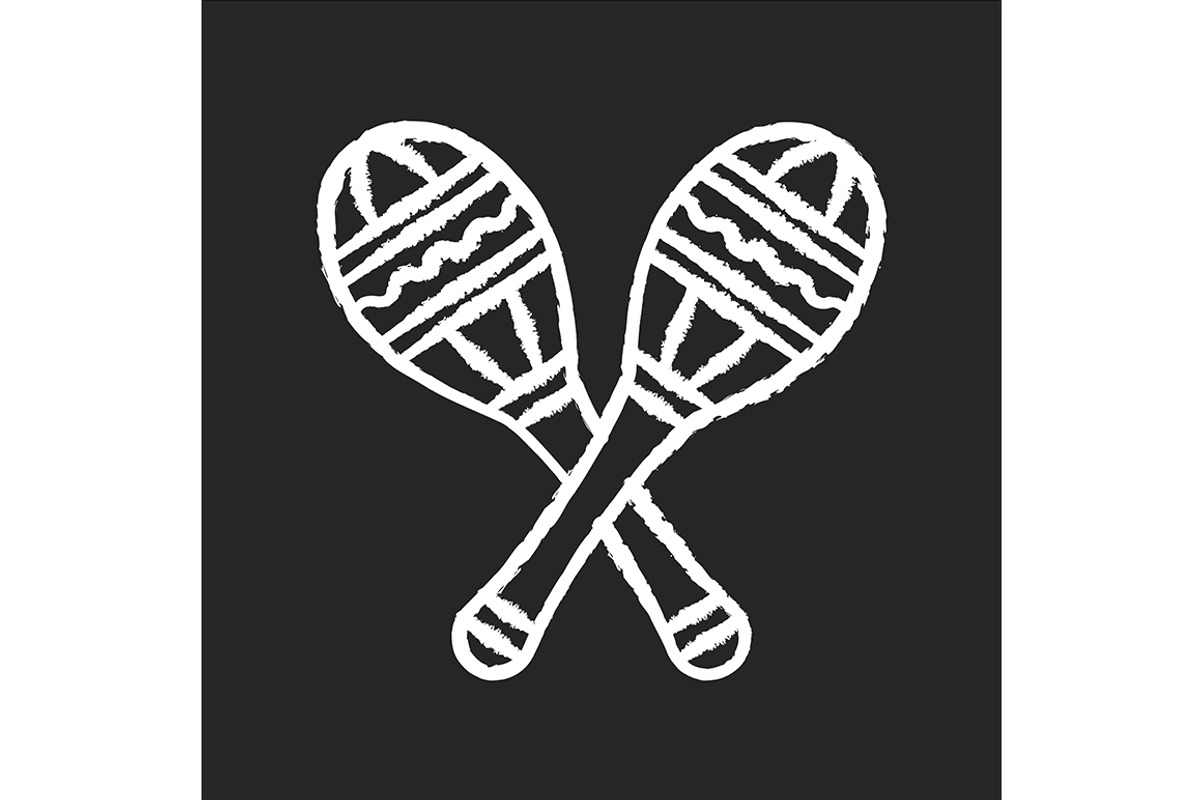 Maracas chalk white icon, an Outline Icon by IMG Visuals