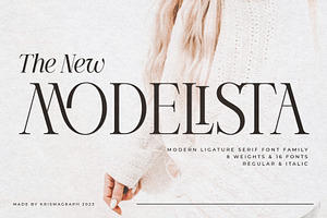 Modelista | Ligature Serif Family, a Serif Font by Krismagraph