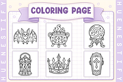 Halloween Coloring Book, a Seasonal Illustration by HueNestify (Thumbnail 2 of 4)