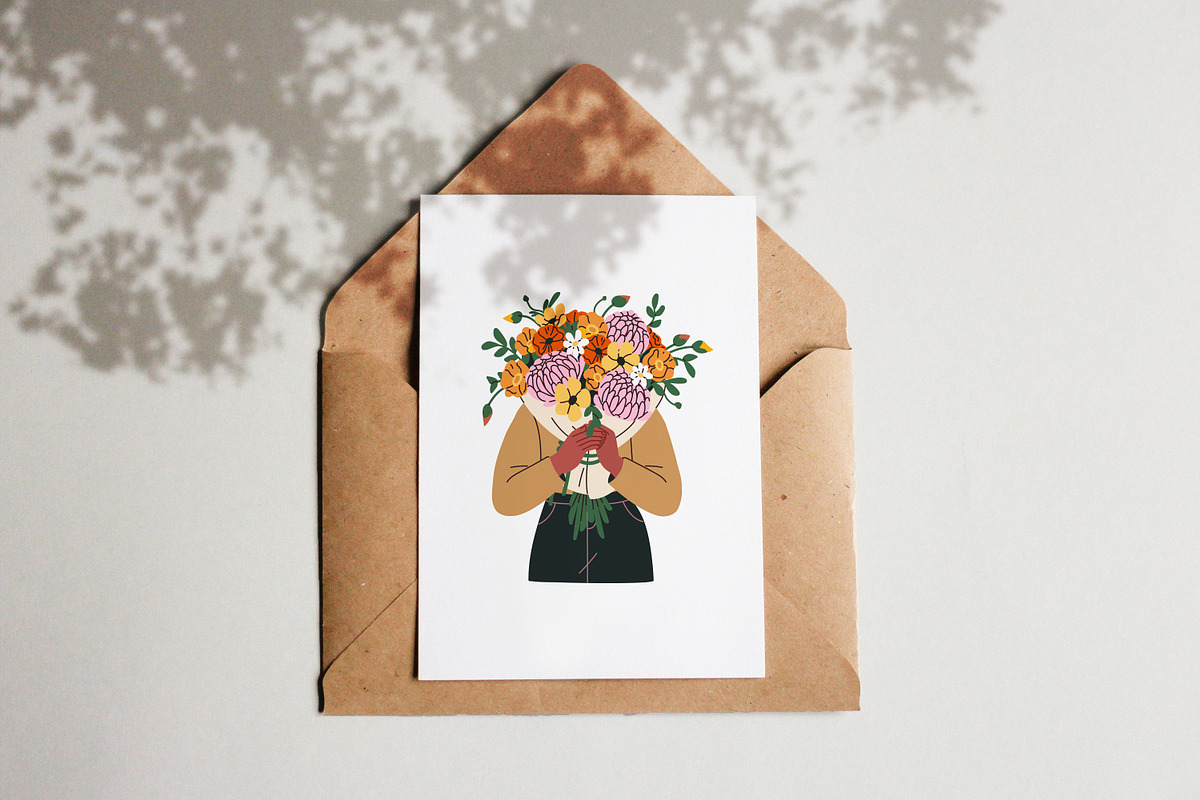 Happy women with flower bouquets set, a Person Illustration by Good Studio (Photo 10 of 12)