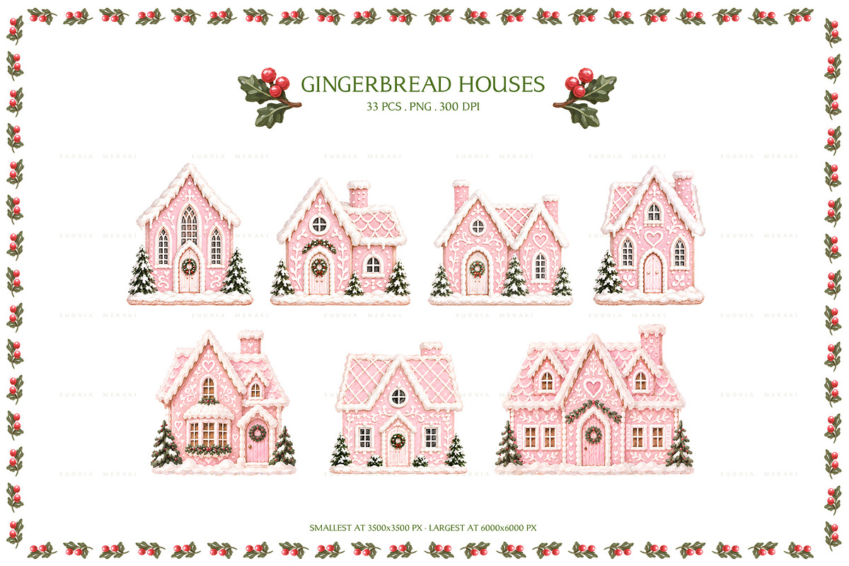 Pink Gingerbread Houses, an Object Graphic by Euonia Meraki (Photo 3 of 15)
