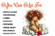 Whimsical Dream Girl Clipart, a Seasonal Illustration by CreationArt (Thumbnail 5 of 9)