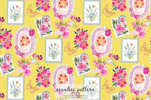 postage stamp seamless pattern